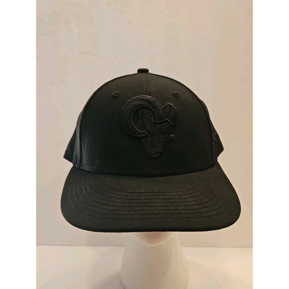 New Era LA-Rams Black NFL Football 59fifty Fitted Hat Cap Sz 7 3/8 (58.7cm)